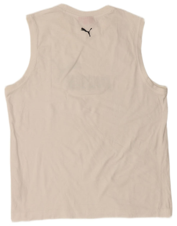Puma Mens Graphic Vest Top XL Algodão Branco