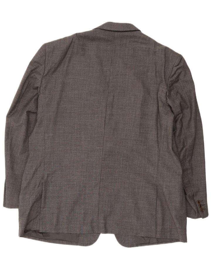 Jaqueta Blazer Masculina Valentino com 2 Botões Reino Unido 42 XL Lã Virgem Cinza