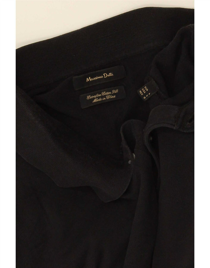 Camisa polo masculina Massimo Dutti grande algodão preto