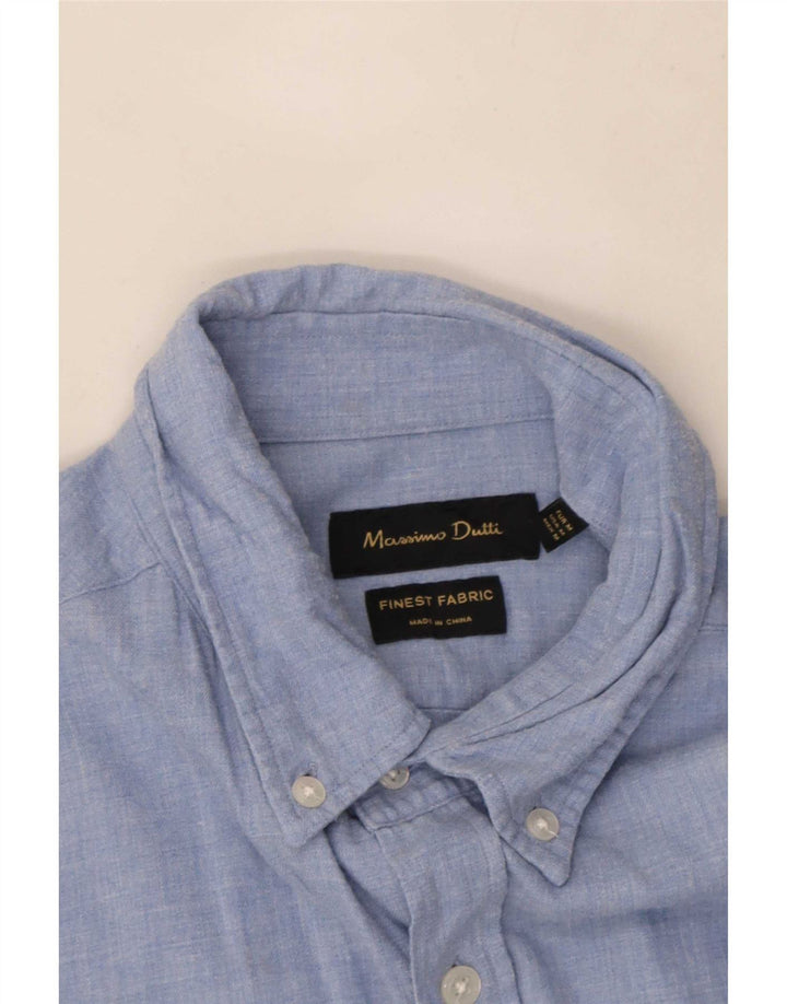 Camisa masculina Massimo Dutti azul médio