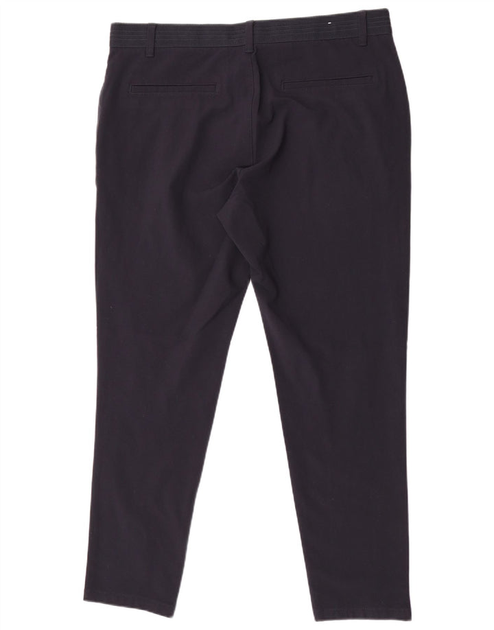 Zara Calça Chino Feminina Slim XL W34 L31 Azul Marinho Poliéster