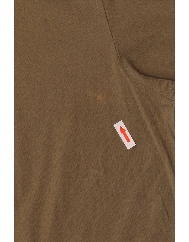 Camiseta gráfica masculina Jack & Jones Top grande de algodão cáqui