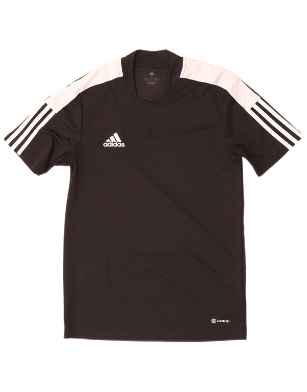 Adidas Mens Aeroready Camiseta Top Pequeno Preto Colorblock Poliéster