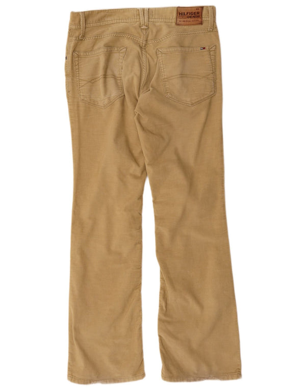Calça masculina Tommy Hilfiger Bootcut veludo cotelê W32 L32 algodão bege