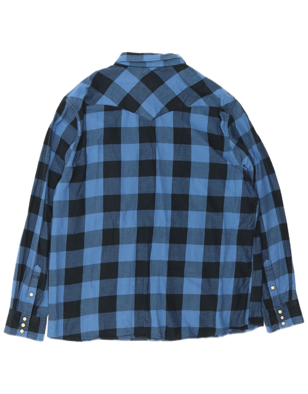 Camisa Wrangler masculina de flanela de ajuste regular XL azul algodão guingão