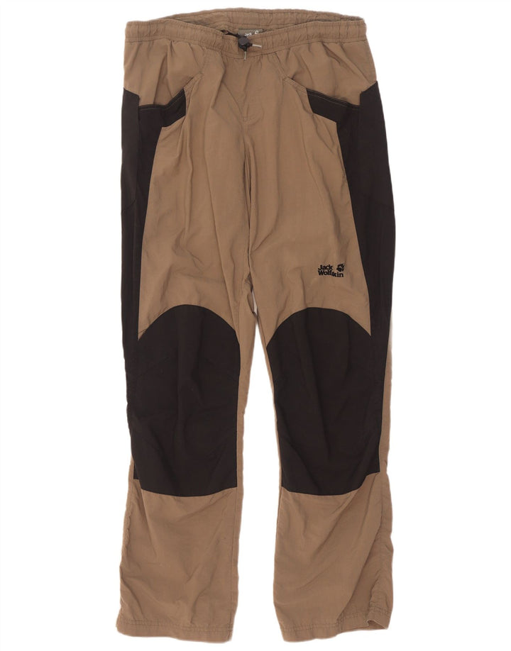Calça de caminhada masculina Jack Wolfskin médio W32 L33 marrom colorblock
