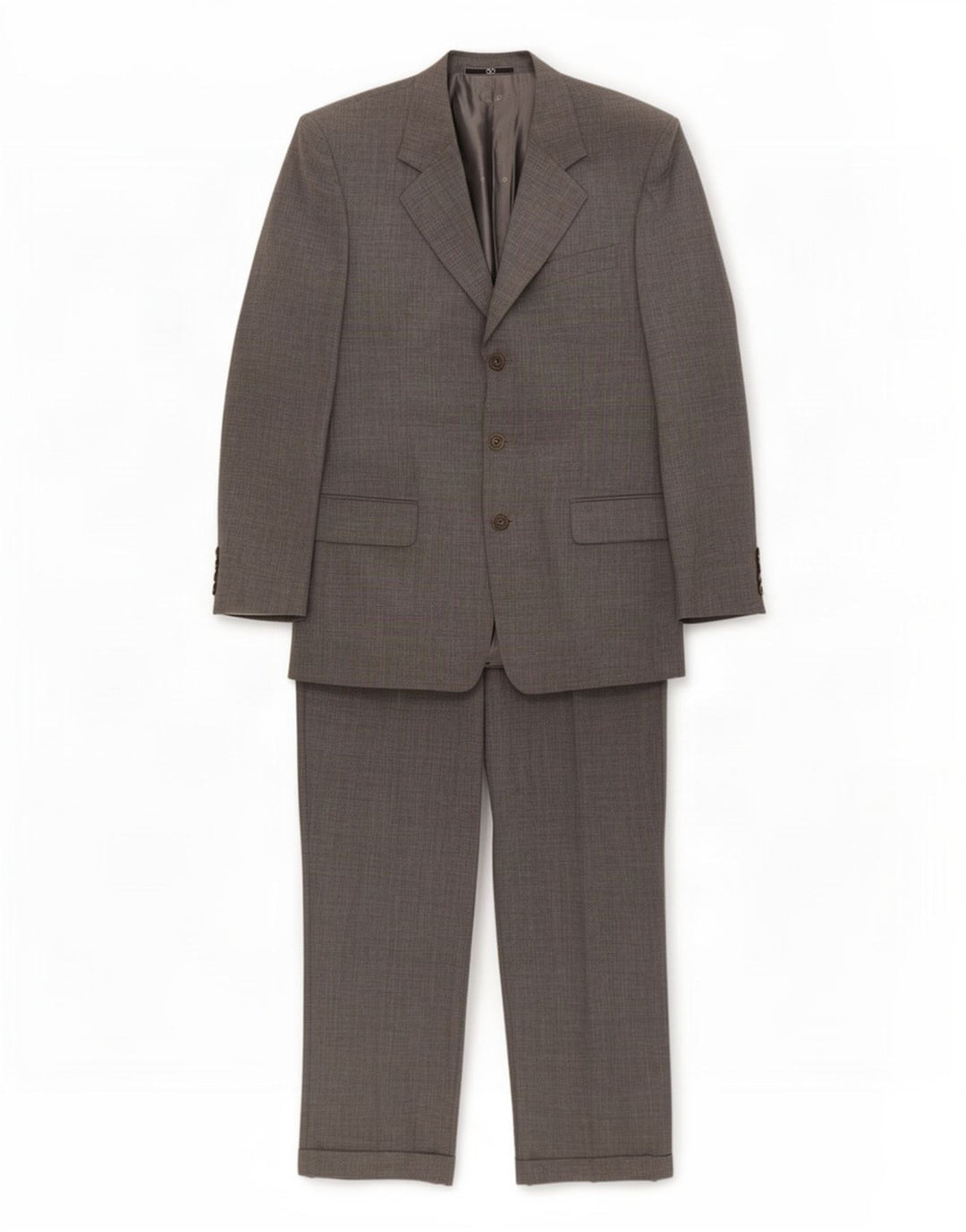 Valentino Masculino 3 Botões 2 Peças Terno IT 48 Médio W30 L31 Lã Cinza