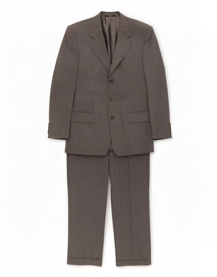 Valentino Masculino 3 Botões 2 Peças Terno IT 48 Médio W30 L31 Lã Cinza