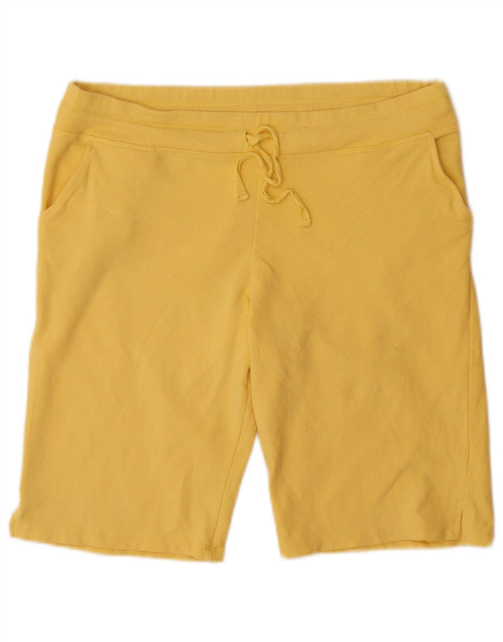 EDDIE BAUER Shorts esportivo feminino UK 14 algodão amarelo médio