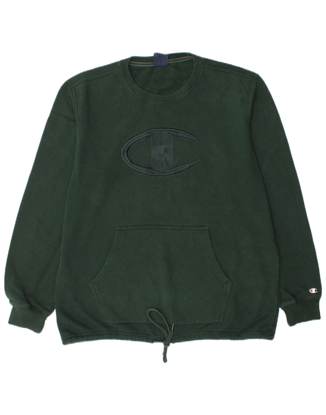 CHAMPION Masculino moletom gráfico Jumper XL algodão verde