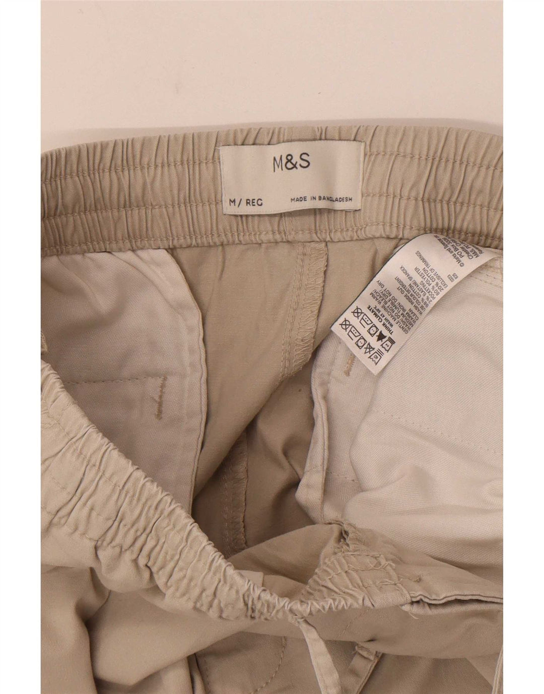 Calça Chino Masculina Slim Marks & Spencer Médio W32 L29 Algodão Bege
