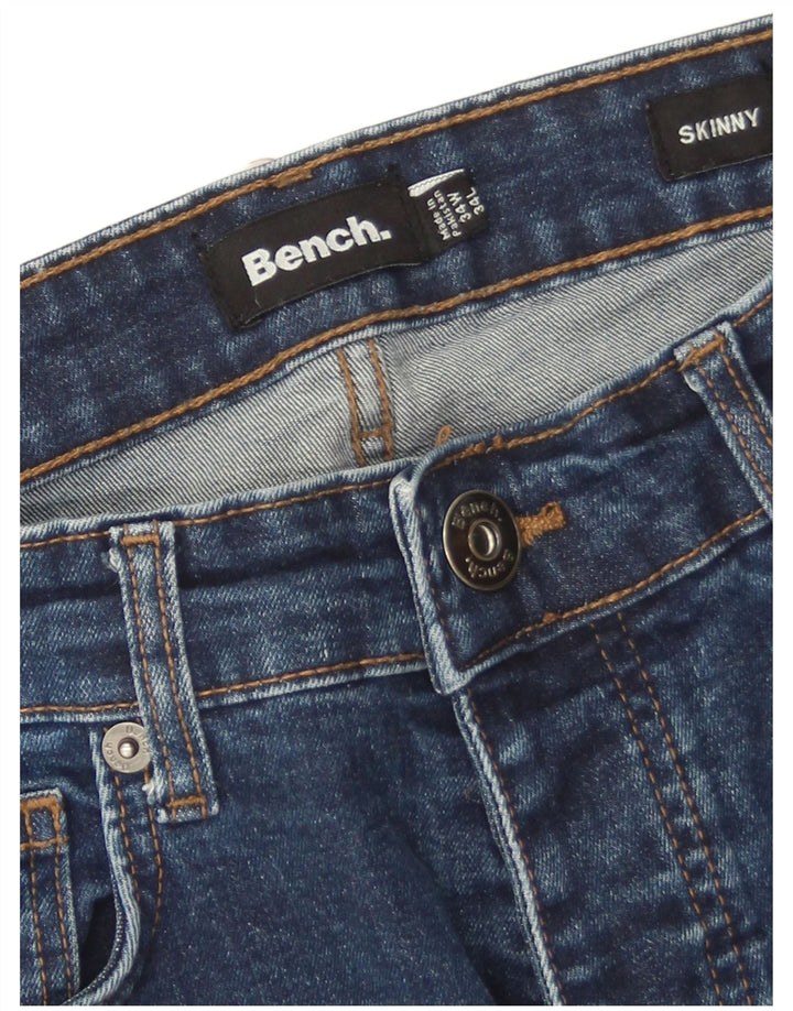 Bench Mens Skinny Jeans W34 L34 Azul Algodão