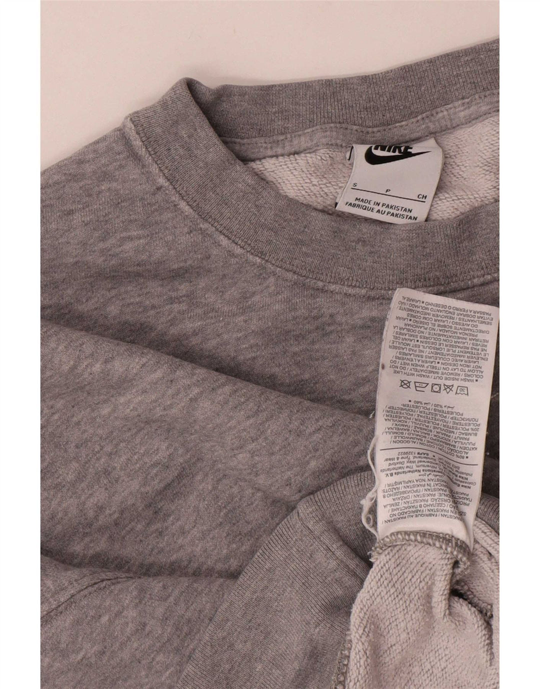 Nike Womens Crop Oversized Moletom Jumper UK 10 Pequeno Cinza Flecked