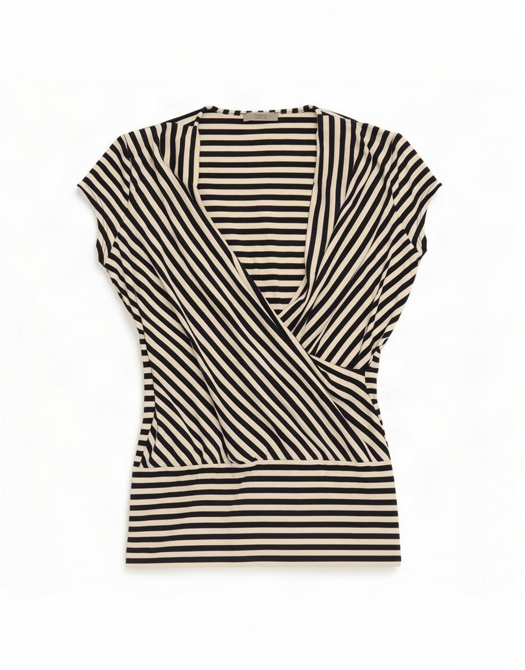 Blusa feminina Marks & Spencer UK 16 grande viscose listrada preta
