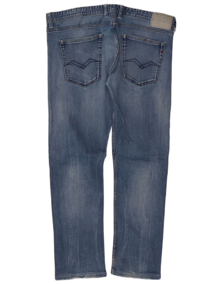 REPLAY Jeans retos masculinos W38 L29 algodão azul