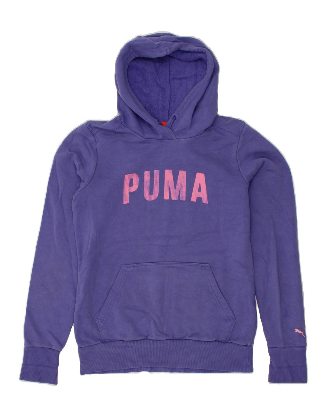 PUMA Womens Graphic Hoodie Jumper UK 12 Medium Purple Cotton Vintage Puma and Second-Hand Puma from Messina Hembry 