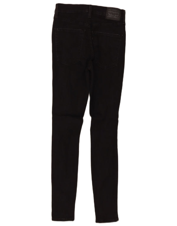 Calça jeans feminina Levi's Mile High Distressed Super Skinny W28 L30 de algodão preto