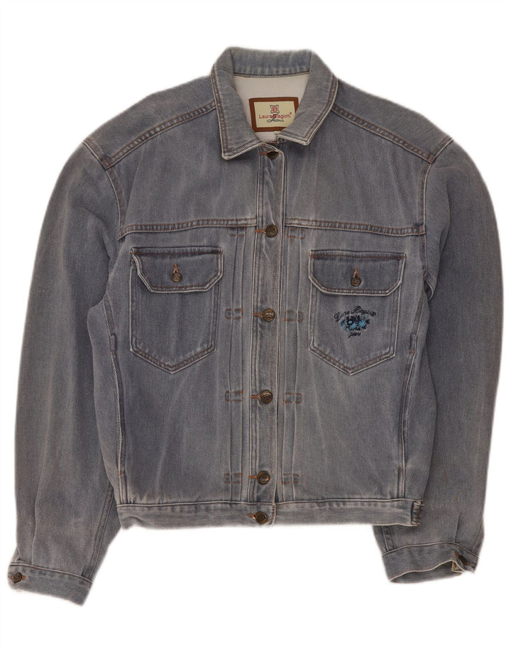 Jaqueta jeans feminina LAURA BIAGIOTTI Reino Unido 16 grande azul