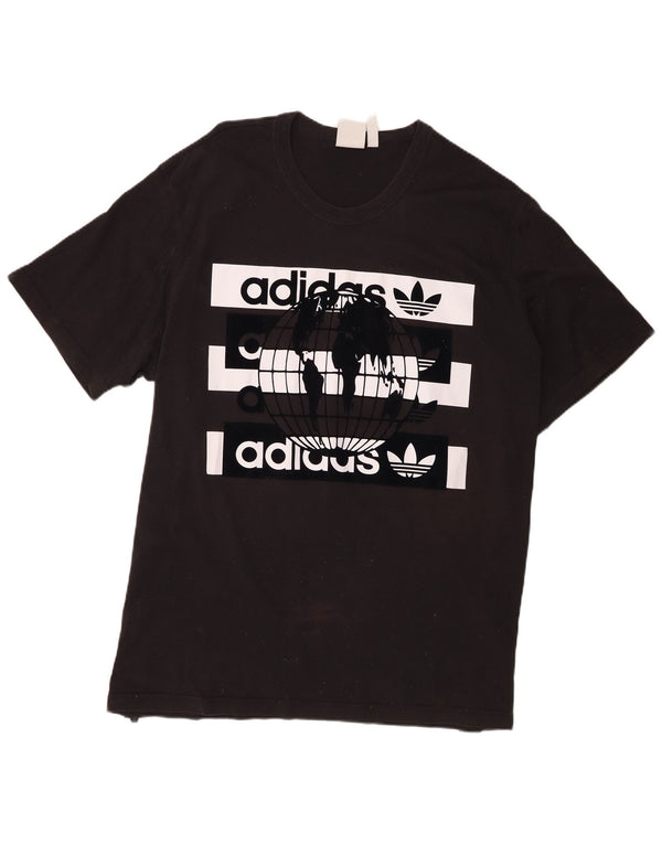 Camiseta gráfica masculina Adidas Top 2XL algodão preto