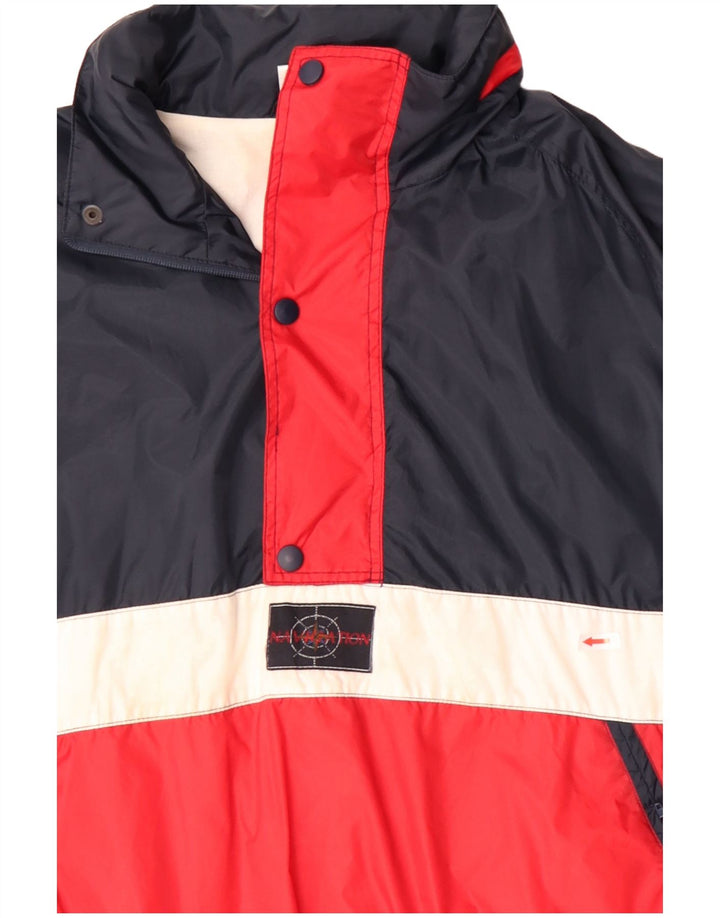 Jaqueta masculina Anorak Marcel Clair UK 40 grande azul marinho colorblock poliamida