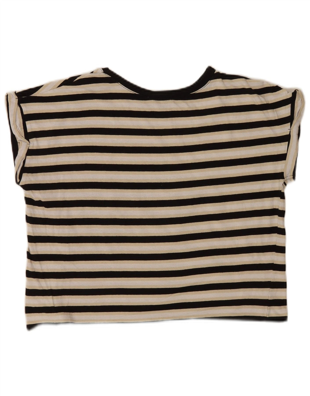 Camiseta feminina oversized Zara UK 10 pequena listrada multicolorida