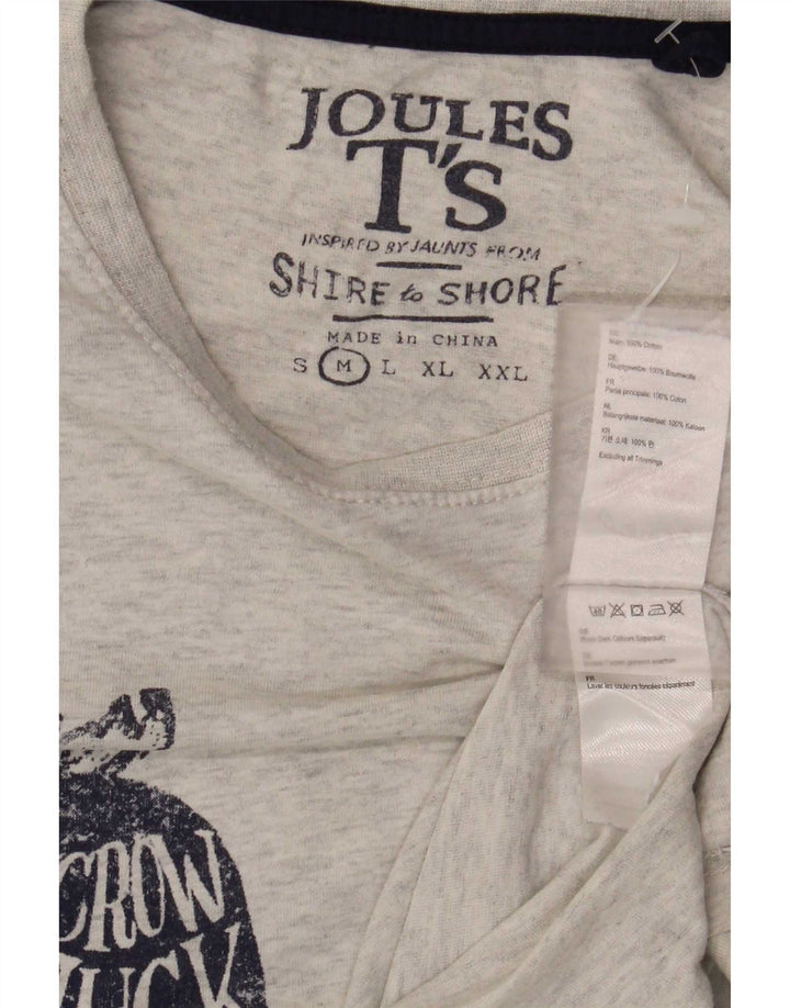 Joules Camiseta masculina gráfica Top algodão cinza médio