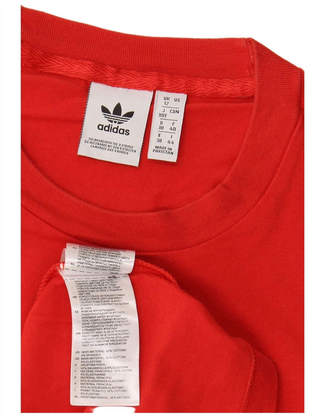 ADIDAS Womens Graphic T-Shirt Top UK 12 Médio Algodão Vermelho