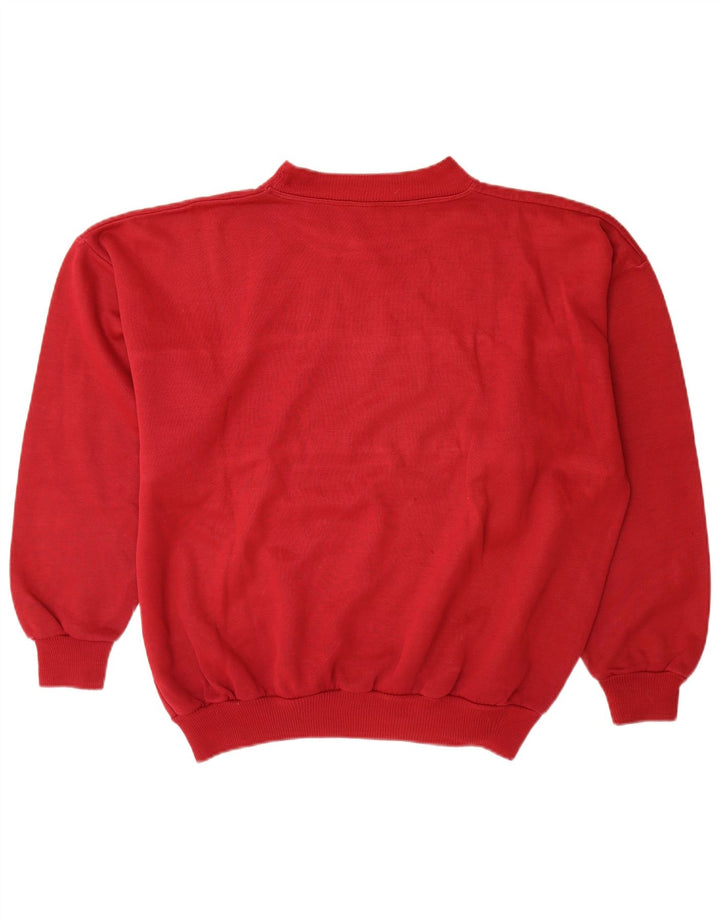 Moletom gráfico masculino vintage Jumper XL vermelho colorblock