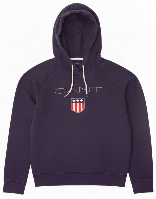 Gant moletom feminino gráfico jumper UK 14 médio azul marinho algodão