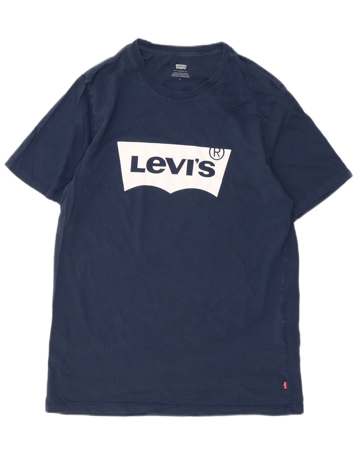 Camiseta gráfica masculina Levi's Top médio algodão azul marinho