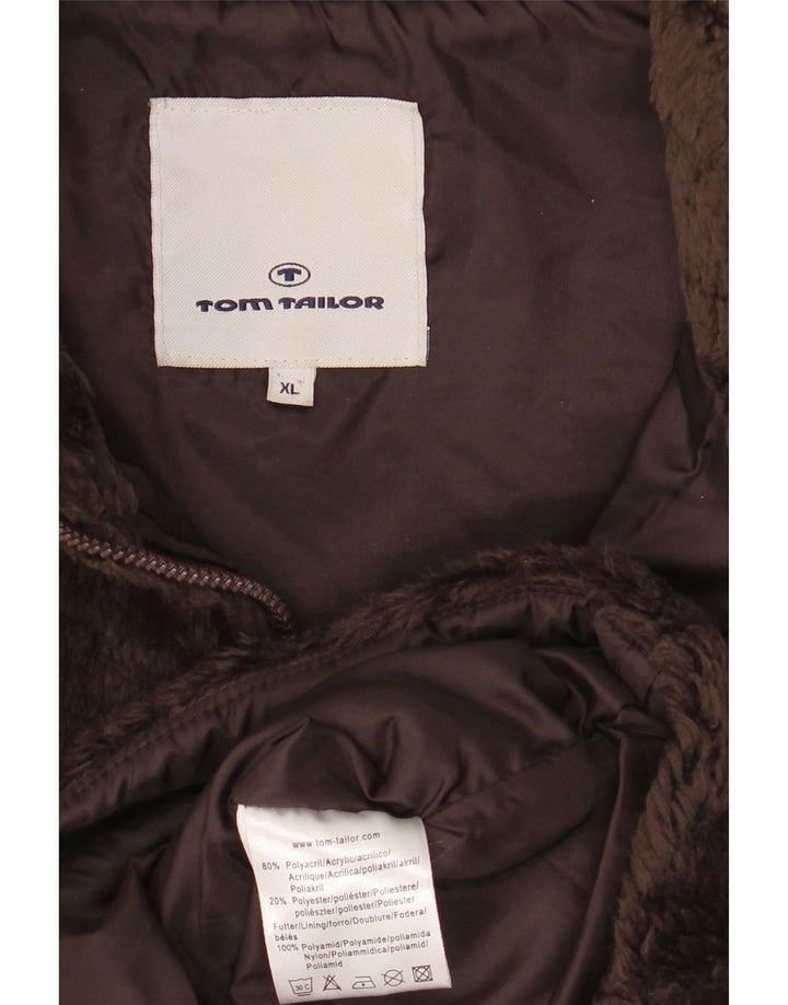 Tom Tailor Feminino Sherpa Gilet UK 18 XL Marrom Poliacrílico