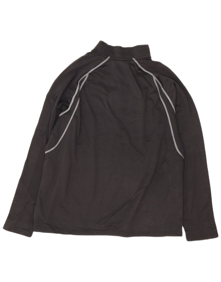 STARTER Mens Zip Neck Pulôver Treino Top XL Preto Listrado Poliéster
