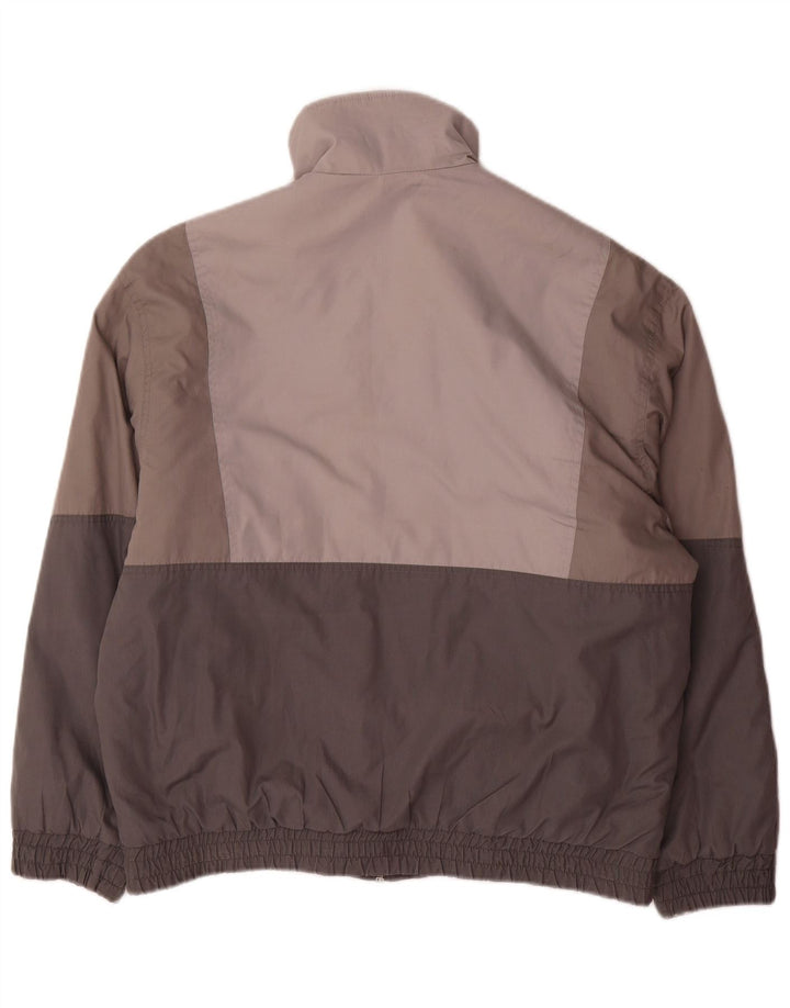 Jaqueta corta-vento masculina VINTAGE de ajuste solto IT 48 cinza médio Colourblock