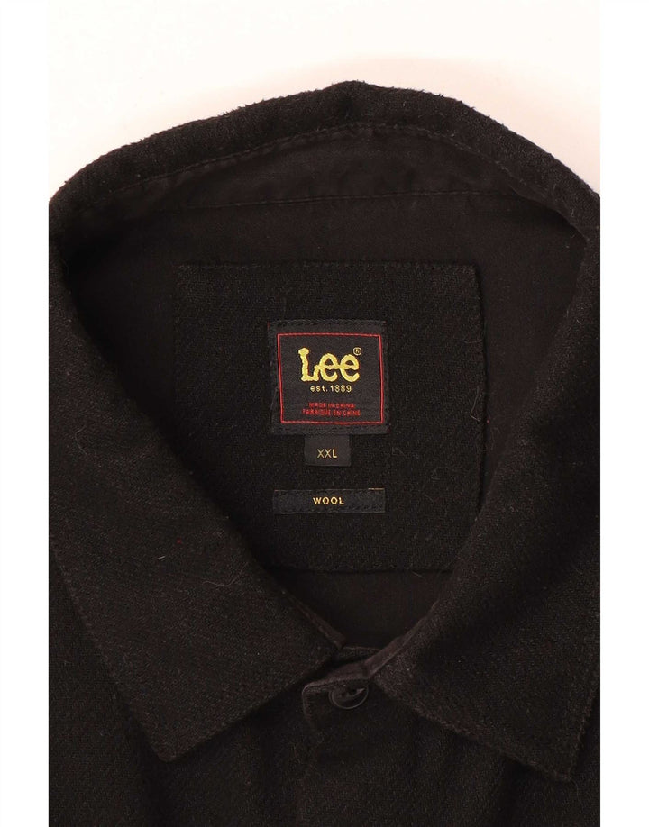Lee Camiseta masculina de flanela 2XL de lã preta