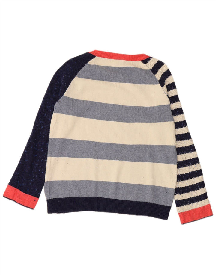 WHITE STUFF Suéter feminino com gola canoa Reino Unido 12 médio multicolorido