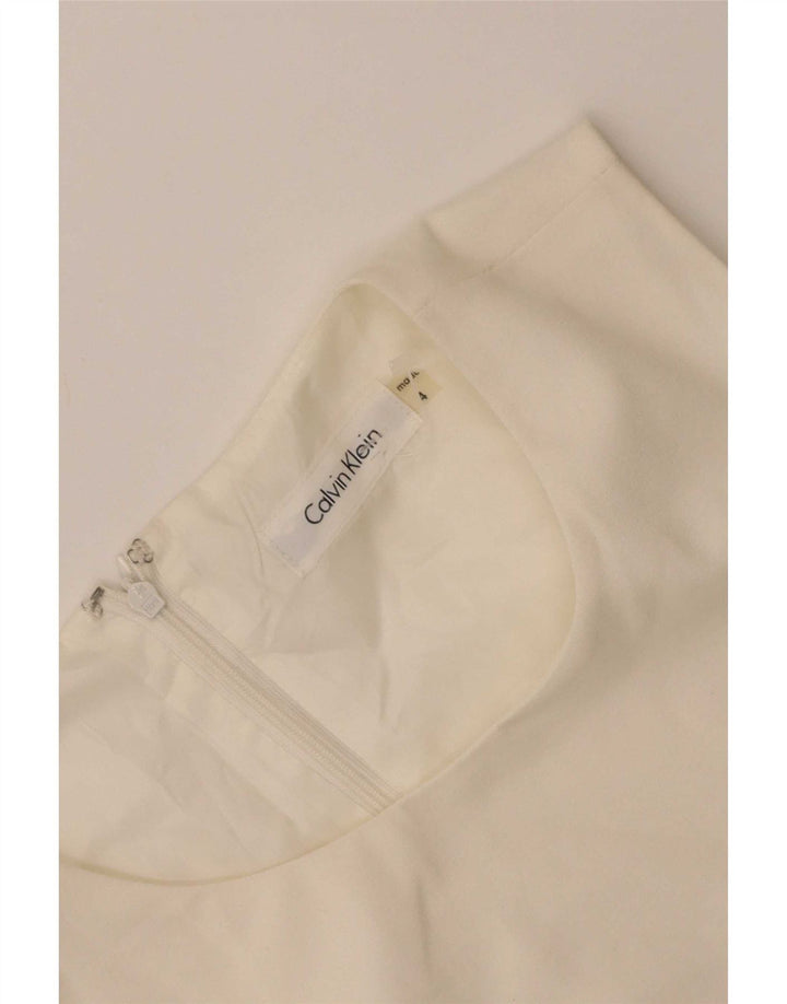 Vestido feminino Calvin Klein sem mangas com bainha US 4 pequeno off white
