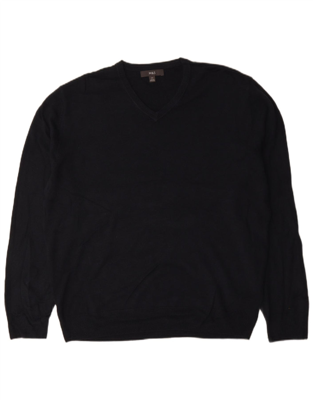 Suéter masculino Marks & Spencer com decote em V 2XL acrílico preto