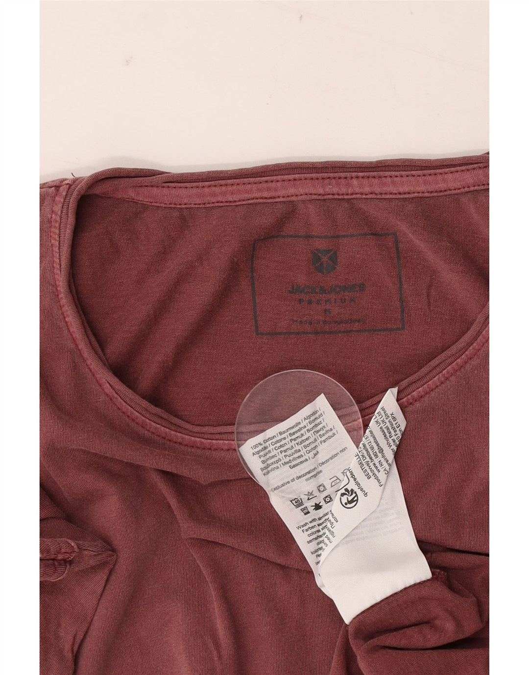 Camiseta masculina Jack & Jones de algodão marrom médio