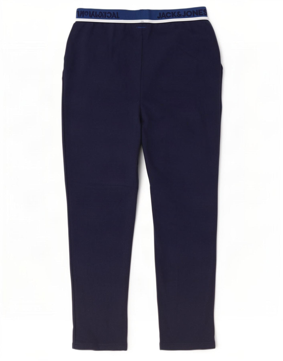 Calça de treino masculina Jack & Jones com estampa gráfica grande de algodão azul marinho