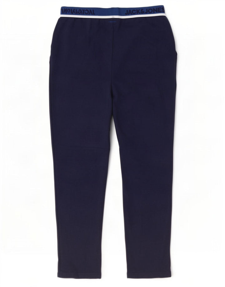 Calça de treino masculina Jack & Jones com estampa gráfica grande de algodão azul marinho