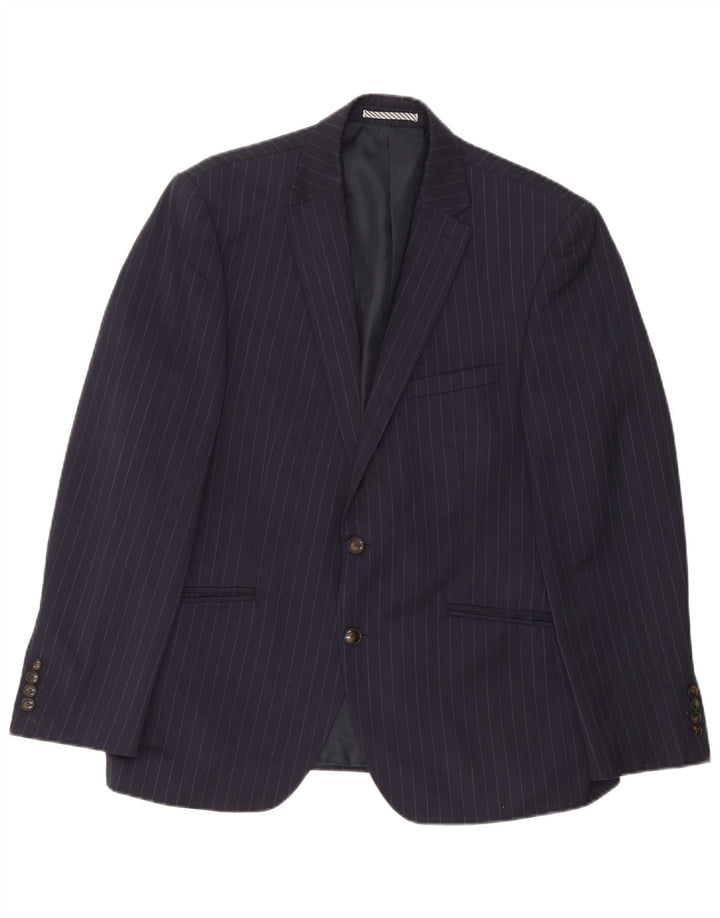 Blazer masculino Marks & Spencer IT 42 risca de giz azul marinho médio
