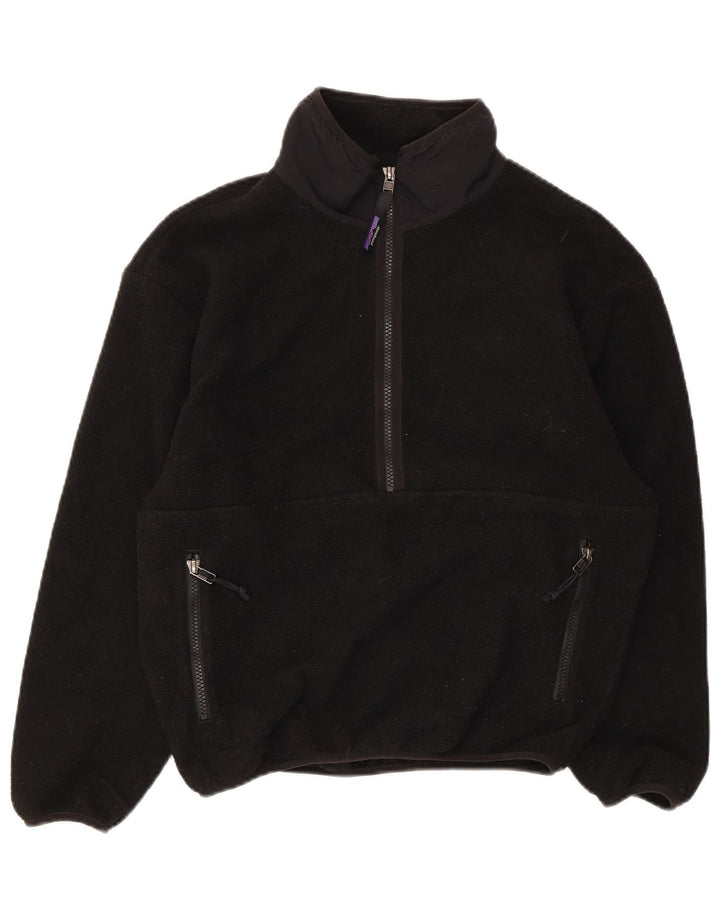 Suéter masculino Patagonia com zíper e gola em lã XS preto poliéster