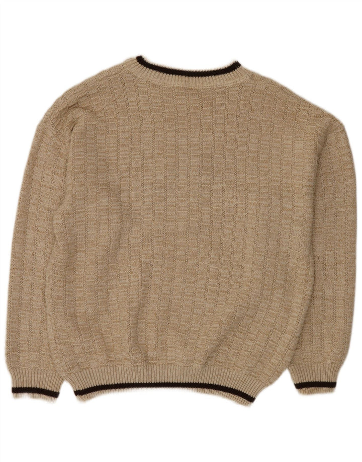 Suéter masculino VINTAGE com gola redonda e gola redonda IT 52 XL bege poliacrílico