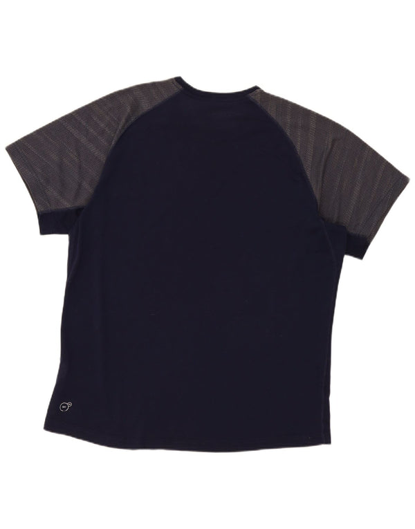 Camiseta masculina Puma Top XL azul marinho colorblock poliéster