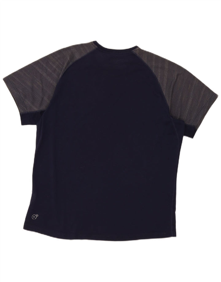 Camiseta masculina Puma Top XL azul marinho colorblock poliéster