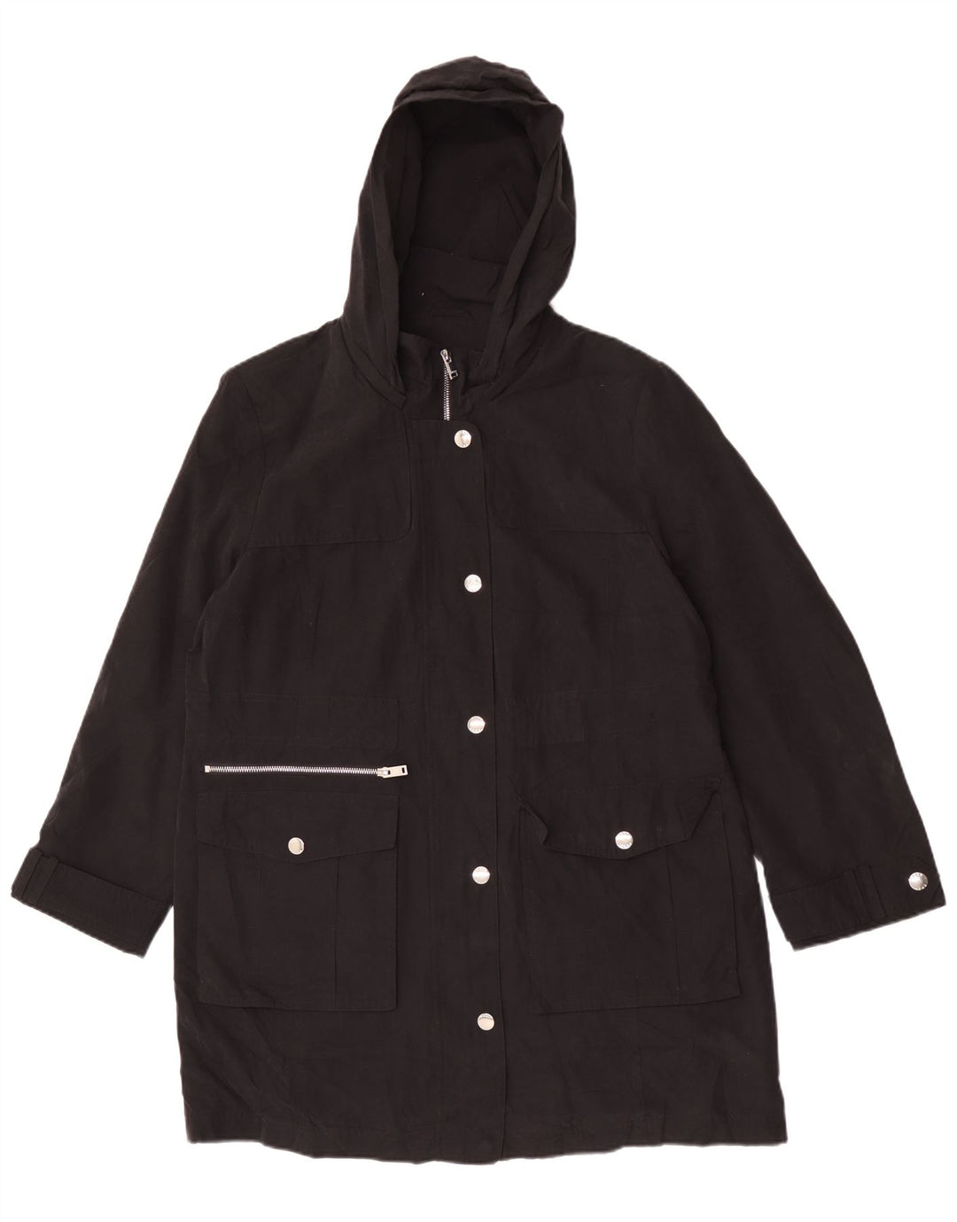 Capa de chuva feminina com capuz Dkny UK 18 XL poliéster preto
