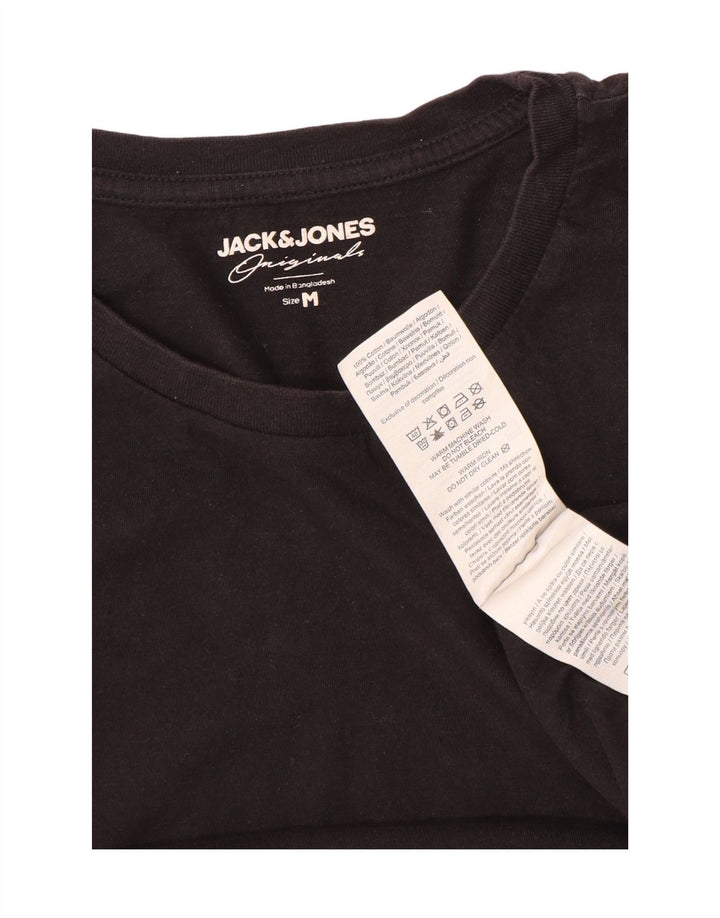 Camiseta masculina Jack & Jones Top médio algodão preto