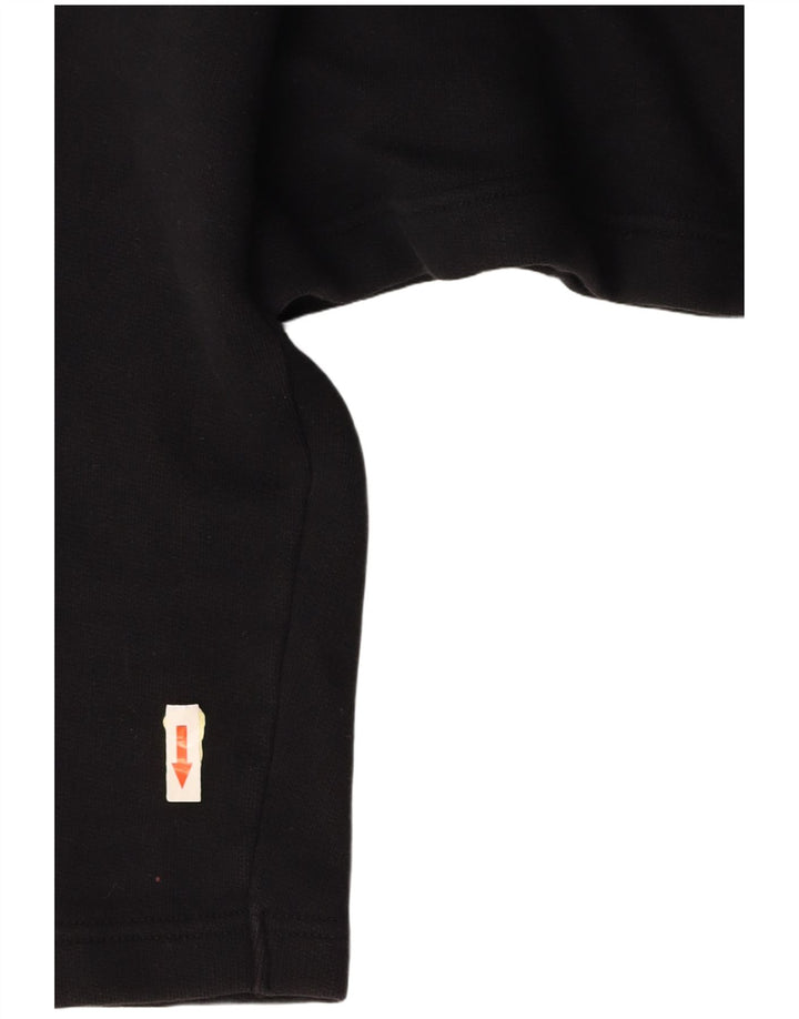 Camisa polo feminina oversized gráfica BENETTON Reino Unido 10 pequena preta