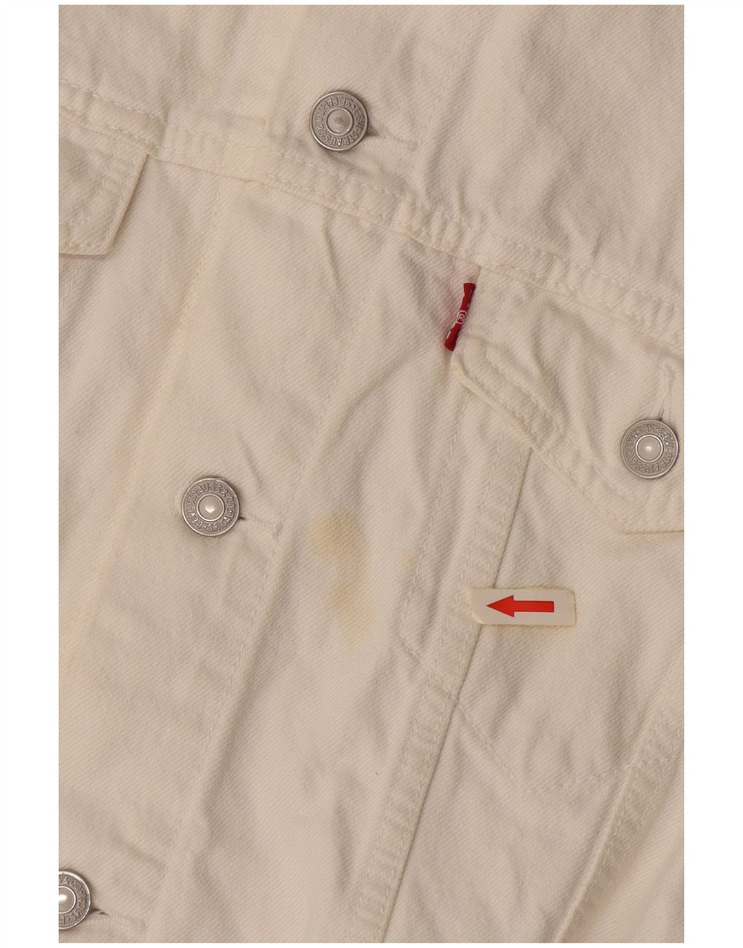 LEVI'S Womens Crop Denim Gilet UK 16 Grande Algodão Branco