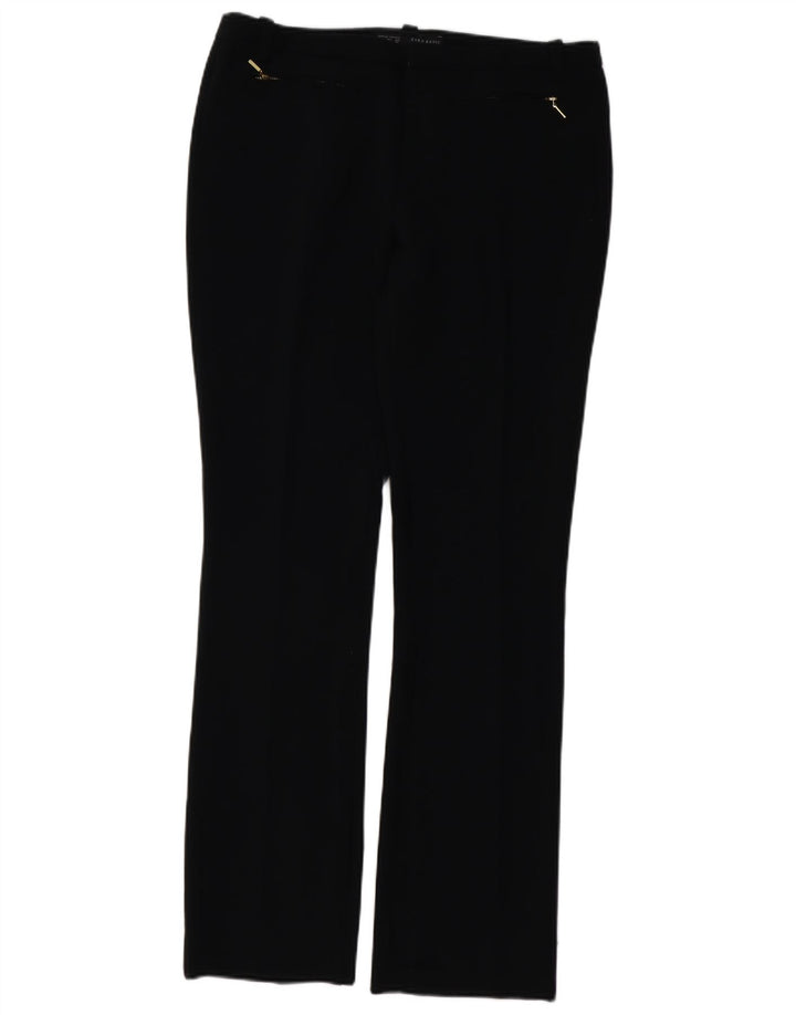 Calça feminina ZARA de terno reto grande W30 L32 preta